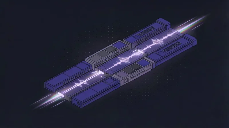 A programme bus separates into parallel host, translation, and background tracks before recombining into a full mix